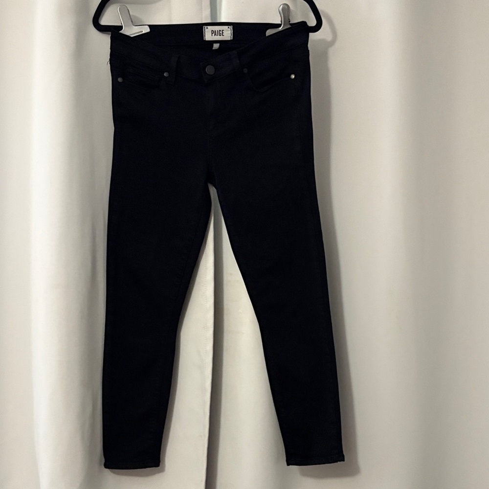 PAIGE Black Skinny High-Rise Jeans